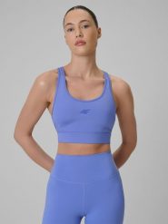 4F Biustonosz treningowy z niskim wsparciem damski - niebieski XS. Niebieskie bielizna sportowa 4f, xs, bez wzorów, z gumy. Za 99.99 zł.