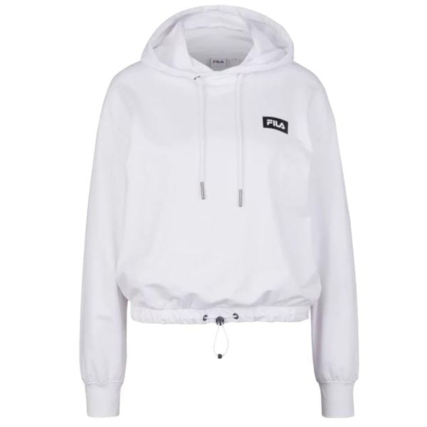 Fila Burdur Cropped Hoody, damska bluza. Białe bluzy Fila, na zimę, bez wzorów, z bawełny, bez kaptura. Za 159.99 zł.