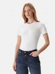 Versace Jeans Couture T-Shirt 79HAHT01 CJ03T Biały Regular Fit. Białe t-shirty Versace Jeans Couture, m, bez wzorów, z bawełny, bez kołnierzyka, bez ramiączek. Za 449.99 zł.