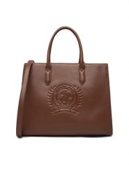 Beverly Hills Polo Club Torebka C-BHPC-L-008-08 Brązowy. Brązowe torebki klasyczne Beverly Hills Polo Club, bez wzorów, z materiału, bez dodatków. Za 199.99 zł.