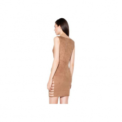 Sukienka VT062 Brąz. Brązowe sukienki Venaton, m, bez wzorów, z tkaniny, bez kołnierzyka, bez ramiączek. Za 139.00 zł.