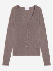 Perfect Cashmere Kaszmirowy kardigan "Paige" w kolorze szarobrązowym rozmiar: L. Brązowe kardigany Perfect Cashmere, l, bez wzorów, z kaszmiru. Za 347.99 zł.