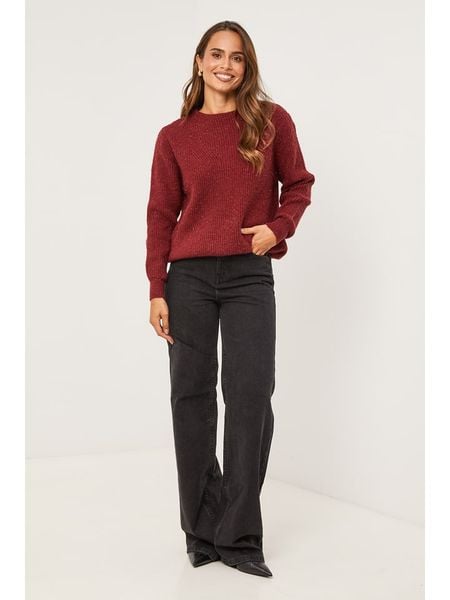 Soft Cashmere Sweter w kolorze bordowym rozmiar: 38/40. Czerwone swetry Soft Cashmere, bez wzorów, prążkowane, bez ramiączek. Za 159.95 zł.