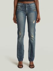 G-Star Dżinsy - Slim fit - w kolorze granatowym rozmiar: W29/L32. Niebieskie jeansy G-Star, l, z aplikacjami. Za 259.74 zł.