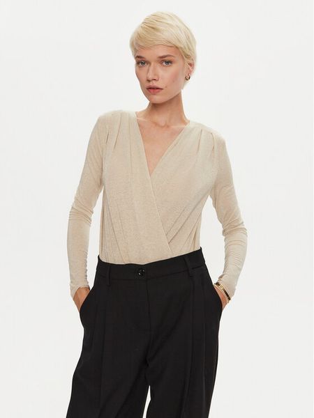 PINKO Body Calogero 104464 A29I Beżowy Regular Fit. Brązowe body Pinko, s, bez wzorów, z wiskozy. Za 479.99 zł.