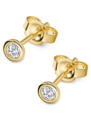 Revoni Złote kolczyki-wkrętki z diamentami rozmiar: onesize. Żółte kolczyki Revoni, z diamentem, złote. Za 692.95 zł.