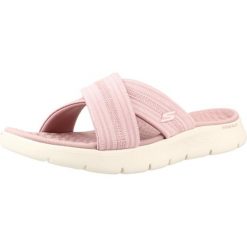 Sandały SKECHERS GO WALK FLEX Rose. Czerwone sandały Skechers, bez wzorów, z materiału, bez obcasa, bez zapięcia. Za 390.00 zł.