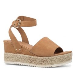 Sandały Jenny Fairy. Brązowe sandały Jenny Fairy, bez wzorów, bez obcasa, na słupku, bez zapięcia. Za 149.99 zł.