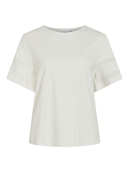 Vila Koszulka w kolorze białym rozmiar: XL. Białe bluzki Vila, xl, bez wzorów, z bawełny, bez kołnierzyka, bez ramiączek. Za 82.99 zł.