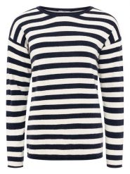 Zwillingsherz Sweter "Stripes" w kolorze granatowo-kremowym rozmiar: L. Brązowe swetry Zwillingsherz, l, bez wzorów, z kaszmiru, bez ramiączek. Za 180.49 zł.