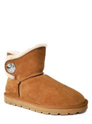 NICEBAY Skórzane botki zimowe "Dawn" w kolorze jasnobrązowym rozmiar: 40. Brązowe botki NICEBAY, na zimę, bez wzorów, z materiału, bez obcasa, bez zapięcia. Za 263.95 zł.