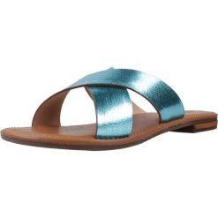 Sandały GEOX D SOZY S Niebieski. Niebieskie sandały Geox, bez wzorów, ze skóry, bez obcasa, bez zapięcia. Za 263.99 zł.