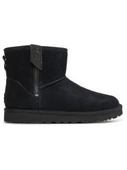 UGG Skórzane botki "Classic Mini Bailey Zip" w kolorze czarnym rozmiar: 36. Czarne botki UGG, bez wzorów, z materiału, bez obcasa, bez zapięcia. Za 506.32 zł.