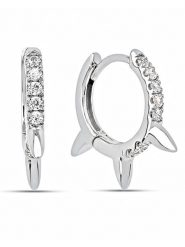 Les Favorites Srebrne kolczyki-kreole z cyrkoniami rozmiar: onesize. Szare kolczyki Les Favorites, z cyrkonią, srebrne. Za 121.99 zł.