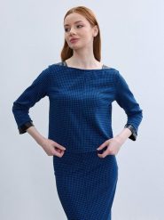 BGN Bluzka w kolorze granatowym rozmiar: 38. Niebieskie bluzki BGN, bez wzorów, ze skóry, bez kołnierzyka, bez ramiączek. Za 86.99 zł.