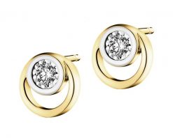 Kolczyki z żółtego i białego złota z brylantami - 0,12 ct - próba 585. Białe kolczyki Apart, z brylantem, złote. W wyprzedaży za 1,931.30 zł.