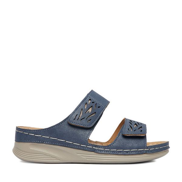 Klapki Go Soft. Niebieskie klapki GO SOFT, bez wzorów, bez obcasa. Za 89.99 zł.