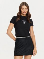 Guess T-Shirt V4YI20 KCDH1 Czarny Boxy Fit. Czarne t-shirty Guess, xl, z aplikacjami, z bawełny, bez kołnierzyka, bez ramiączek. Za 129.99 zł.