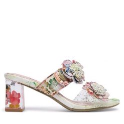 Klapki Laura Vita. Czerwone klapki Laura Vita, bez wzorów, bez obcasa. Za 399.99 zł.