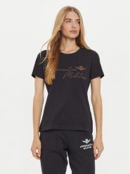 Aeronautica Militare T-Shirt 242FE1970DF567 Czarny Regular Fit. Czarne t-shirty AERONAUTICA MILITARE, m, bez wzorów, z bawełny, bez kołnierzyka, bez ramiączek. Za 439.99 zł.