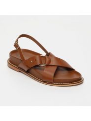 CALANK Skórzane sandały w kolorze jasnobrązowym rozmiar: 37. Brązowe sandały CALANK, bez wzorów, klasyczne, z otwartym noskiem, bez obcasa, bez zapięcia. Za 190.18 zł.