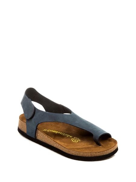 Comfortfusse Skórzane sandały w kolorze granatowym rozmiar: 37. Niebieskie sandały Comfortfüße, bez wzorów, klasyczne, z otwartym noskiem, bez obcasa, bez zapięcia. Za 193.24 zł.