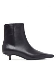 Calvin Klein Botki Kitten Heel Ankle Boot Lth HW0HW03165 Brązowy ciemny. Brązowe botki Calvin Klein, bez wzorów, ze skóry, bez obcasa, na szpilce, bez zapięcia. Za 799.99 zł.