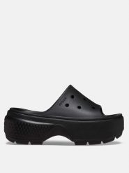 Crocs Klapki "Stomp" w kolorze czarnym rozmiar: 42/43. Czarne klapki Crocs, bez wzorów, z otwartym noskiem, bez obcasa, na platformie. Za 165.45 zł.