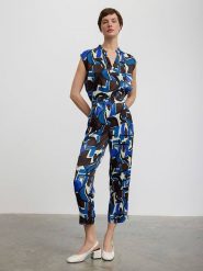 BGN Spodnie w kolorze niebiesko-brązowym rozmiar: 34. Brązowe spodnie materiałowe BGN, na imprezę, bez wzorów, z materiału, z podwyższonym stanem. Za 47.82 zł.