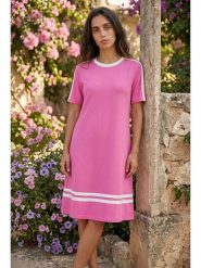 SOULSHAE Sukienka w kolorze różowym rozmiar: L/XL. Różowe sukienki SOULSHAE, l, bez wzorów, z wiskozy, bez kołnierzyka, bez ramiączek, midi. Za 139.95 zł.