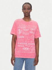 Tommy Jeans T-Shirt Multi Brand DW0DW20923 Różowy Relaxed Fit. Czerwone t-shirty Tommy Jeans, l, bez wzorów, z bawełny, bez kołnierzyka, bez ramiączek. Za 219.99 zł.
