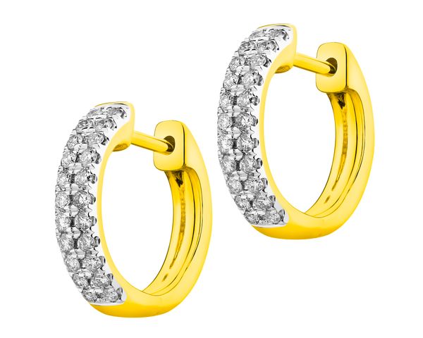 Kolczyki z żółtego złota z brylantami - koła - 0,25 ct - próba 585. Żółte kolczyki Apart, z brylantem, złote. Za 4,890.00 zł.