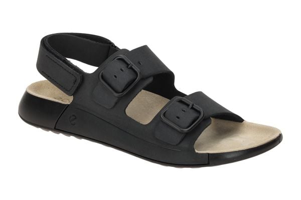 Sandały na obcasie damskie Ecco Cozmo. Czarne sandały ecco, bez wzorów, z materiału, eleganckie, bez obcasa, na obcasie, bez zapięcia. Za 402.50 zł.
