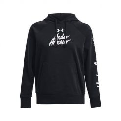 Bluza treningowa damska Under Armour Ua Rival Fleece Graphic Hdy. Czarne bluzy Under Armour, xs, bez wzorów, z kapturem. Za 385.00 zł.
