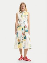 Desigual Sukienka koszulowa 26SWVW15 Kolorowy Regular Fit. Sukienki Desigual, l, bez wzorów, z bawełny, bez kołnierzyka, bez ramiączek, koszulowe. Za 809.99 zł.