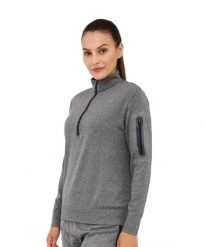 Bluza damska wełniana z krótkim ekspresem Brubeck OUTDOOR MERINO. Szare bluzy Brubeck, m, bez wzorów, z materiału, bez kaptura. Za 299.00 zł.