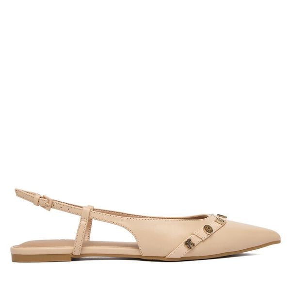 Baleriny Guess. Brązowe baleriny Guess, z aplikacjami, bez obcasa. Za 589.99 zł.