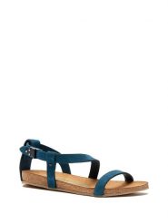 Comfortfusse Skórzane sandały w kolorze granatowym rozmiar: 39. Niebieskie sandały Comfortfüße, bez wzorów, z nubiku, klasyczne, z otwartym noskiem, bez obcasa, bez zapięcia. Za 176.08 zł.