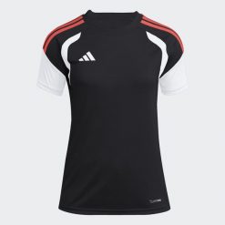 Koszulka piłkarska damska ADIDAS Tiro 26 treningowa. Bluzki Adidas, m, bez wzorów, z materiału, sportowe, bez kołnierzyka, bez ramiączek. Za 119.99 zł.