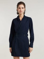 G-Star Sukienka w kolorze granatowym rozmiar: XS. Niebieskie sukienki G-Star, xs, bez wzorów, z bawełny, retro, bez kołnierzyka, bez ramiączek, mini. Za 257.95 zł.