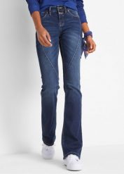 Dżinsy ze stretchem BOOTCUT. Niebieskie jeansy bonprix, bez wzorów. Za 109.99 zł.