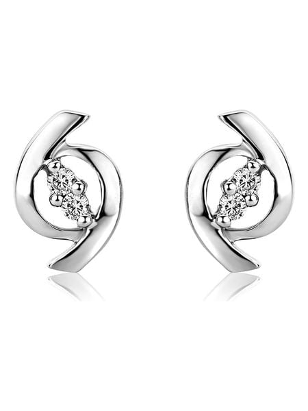 Revoni Złote kolczyki-wkrętki z diamentami rozmiar: onesize. Szare kolczyki Revoni, z diamentem, złote. Za 743.23 zł.