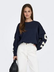 ONLY Bluza w kolorze granatowym rozmiar: L. Niebieskie bluzy sportowe Only, l, bez wzorów, bez kaptura. Za 100.45 zł.