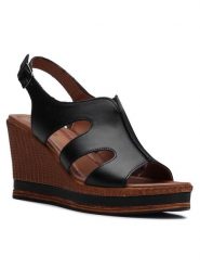 Lasocki Sandały WI23-CORTE-07 Czarny. Czarne sandały Lasocki, bez wzorów, ze skóry, bez obcasa, na koturnie, bez zapięcia. Za 229.99 zł.