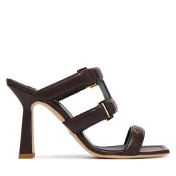 Klapki Elisabetta Franchi. Brązowe klapki Elisabetta Franchi, bez wzorów, bez obcasa. Za 2,639.00 zł.