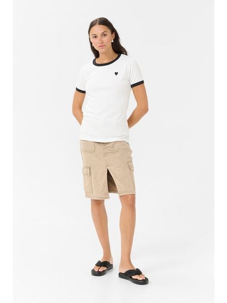 Kaffe Koszulka w kolorze białym rozmiar: XS. Białe bluzki Kaffe, xs, bez wzorów, bez kołnierzyka, bez ramiączek. Za 61.17 zł.