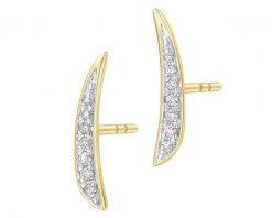 Kolczyki z żółtego złota z brylantami - 0,07 ct - próba 585. Żółte kolczyki Apart, z brylantem, złote. Za 2,390.00 zł.