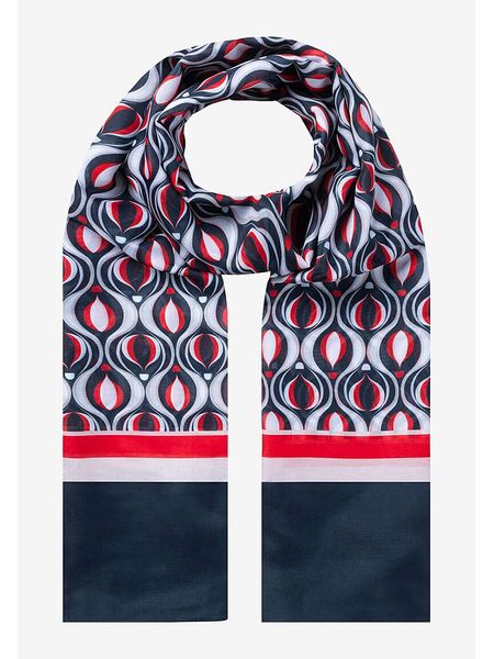 More & More Szal w kolorze błękitno-czerwono-granatowym - 180 x 70 cm rozmiar: onesize. Czerwone szaliki More & More, bez wzorów, z materiału. Za 34.99 zł.