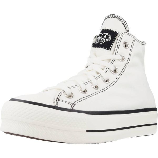 Buty CONVERSE CHUCK TAYLOR ALL STAR LIFT HI Biały. Białe obuwie sportowe Converse, bez wzorów, z tkaniny, bez zapięcia. Za 266.99 zł.