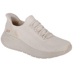 Buty sportowe Sneakersy damskie, Slip-Ins: Bobs Sparrow 2.0 - Lucky Run. Białe obuwie sportowe Skechers, bez zapięcia, trekkingowe, Skechers Sport. Za 359.99 zł.